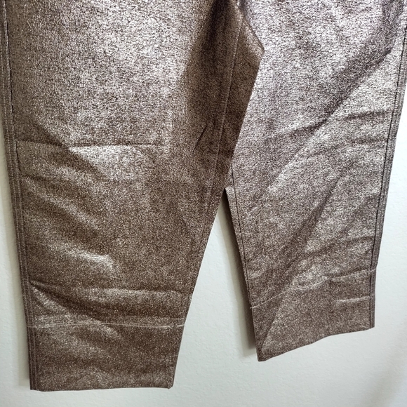 NWT Madewell Slim Emmett Wide-Leg Crop Pants in Metallic Sz 28 - Picture 4 of 10